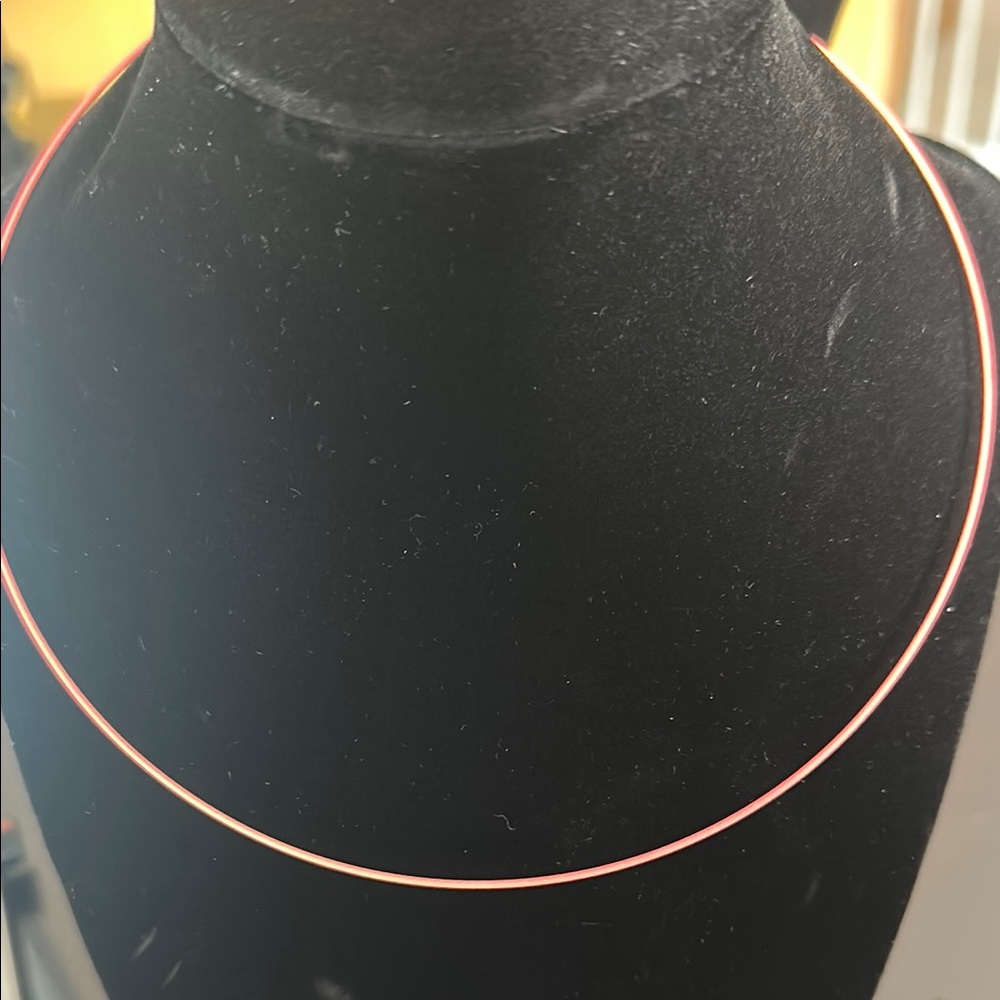 Elegant Pink Wire Omega Choker Necklace
